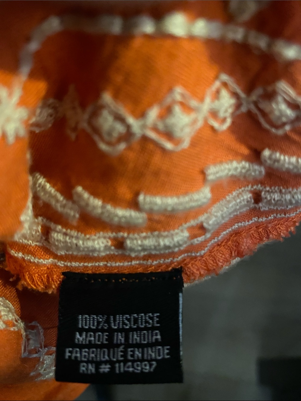 Tolani Orange Embroidered Dress with 3/4 sleeves size L - Picture 6 of 7